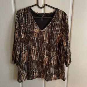 Vintage Abstract Animal Print Long Sleeve Shirt
